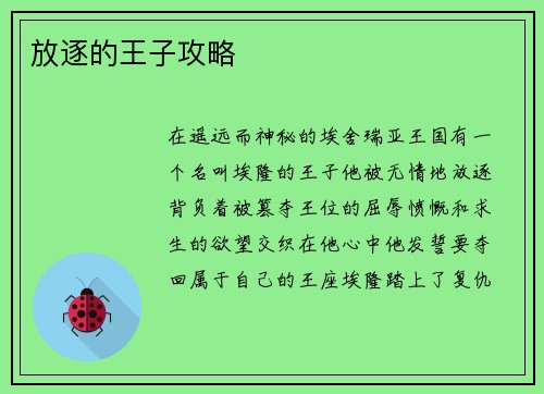 放逐的王子攻略